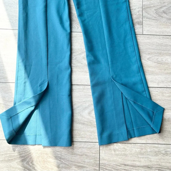 Oak + Fort Turquoise Bootcut Flared Leg Back Slits Trouser Pants - Picture 13 of 13